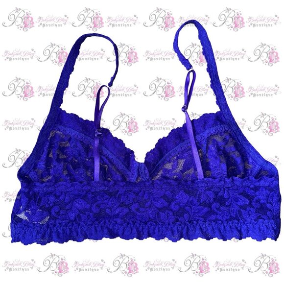 Hanky panky bra bralette lace Lacie floral neon purple stretchy style # 9k7406 - Picture 2 of 6